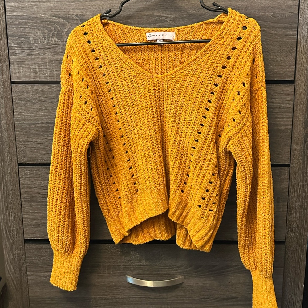 Cozy Mustard V-Neck Sweater